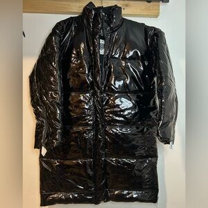 NWT LEATHER LITA BY CIARA LIMITED EDITION BLACK PUFFER SIZE M